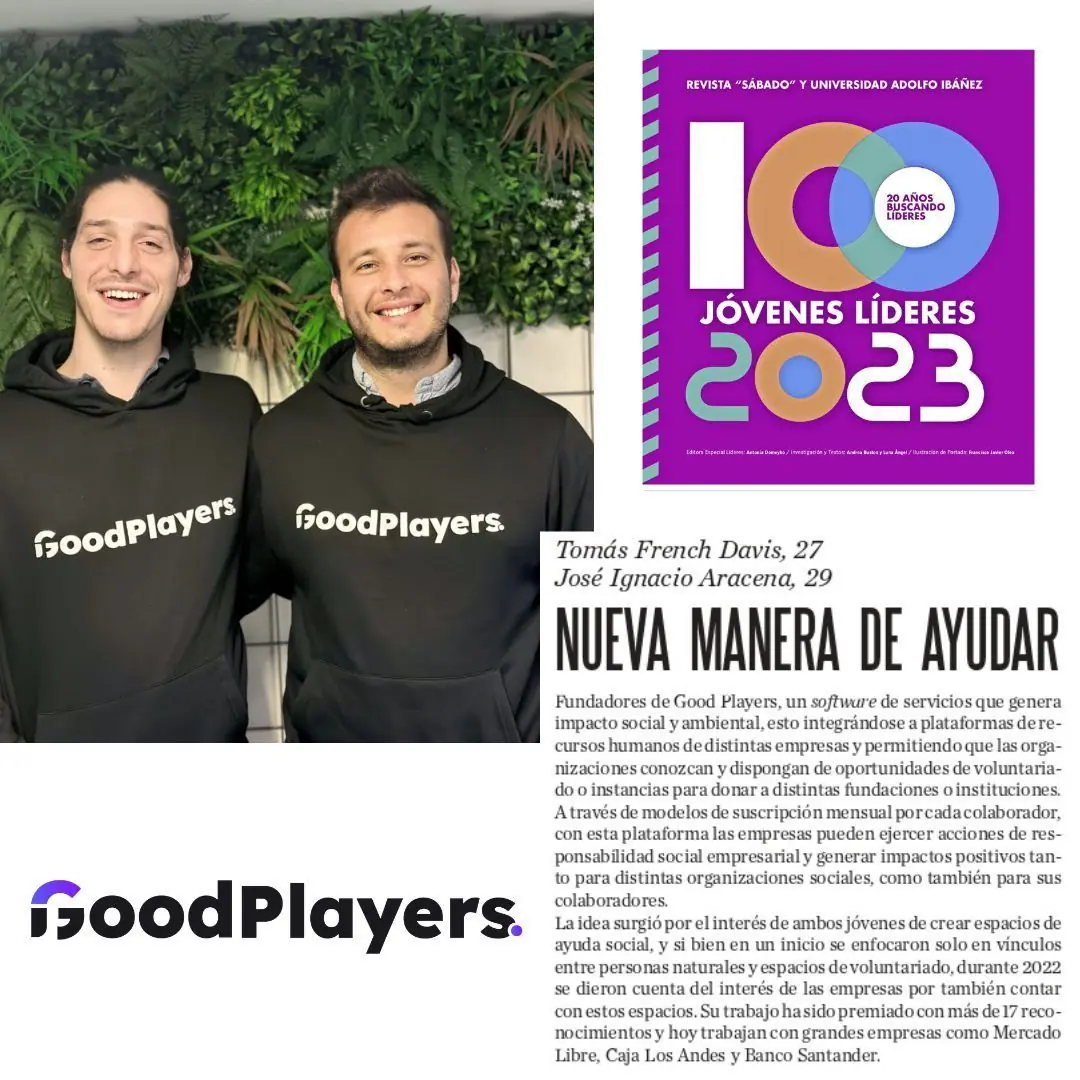 Tomás Ffrench-Davis y José Ignacio Aracena con camisetas de GoodPlayers.